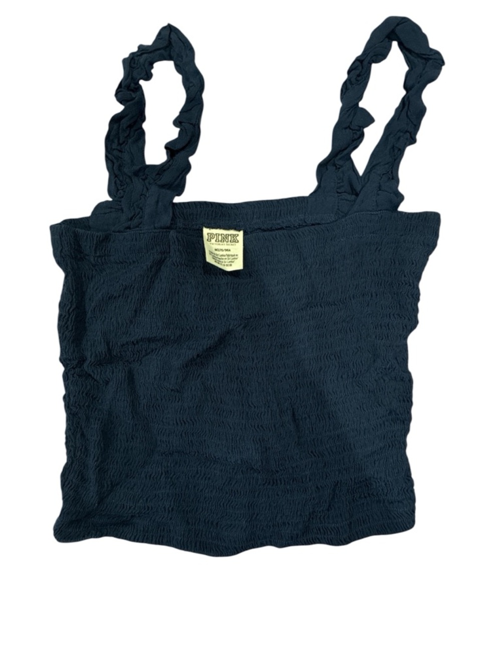 PINK Victoria's Secret Navy Smocked Camisole with Ruched Straps - Picture 3 of 3